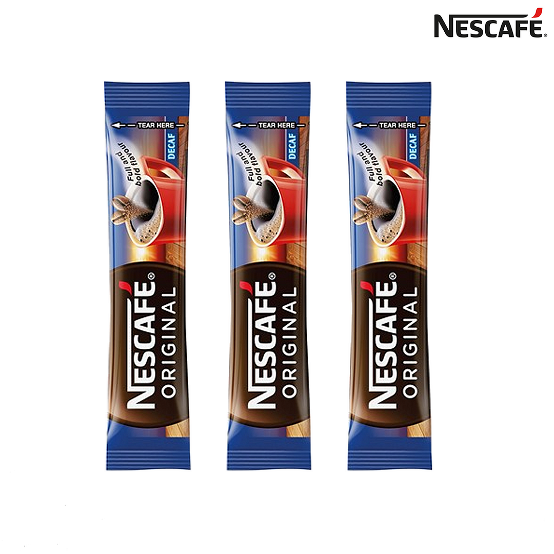 25 x Nescafé Original decaff Decaffeinated sachets Sticks Instant Coffee Single