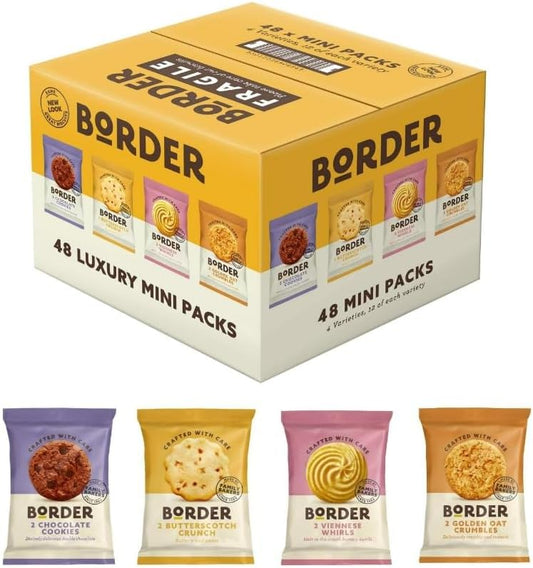BORDER BISCUITS 48 LUXURY MINI PACK ASSORTMENT ( 4 Variety Twin Pack )