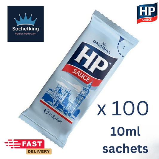 100 x  HP Sauce ( The Original) Sachets 10ml Individual Single Portion