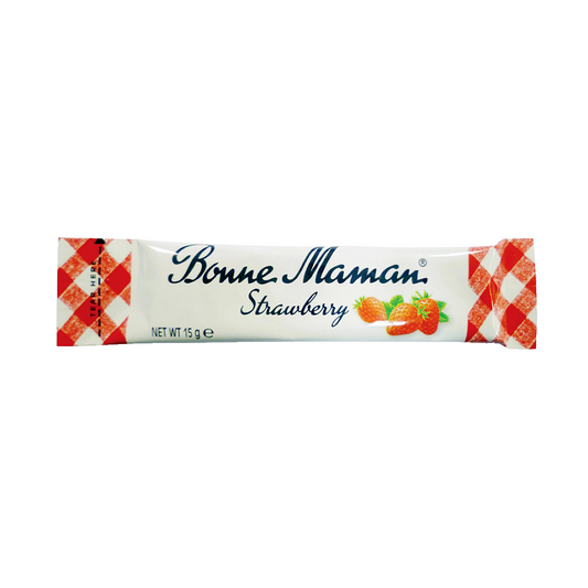 25 x Bonne Maman STRAWBERRY JAM 15g Portion SACHET Single Individual Stick